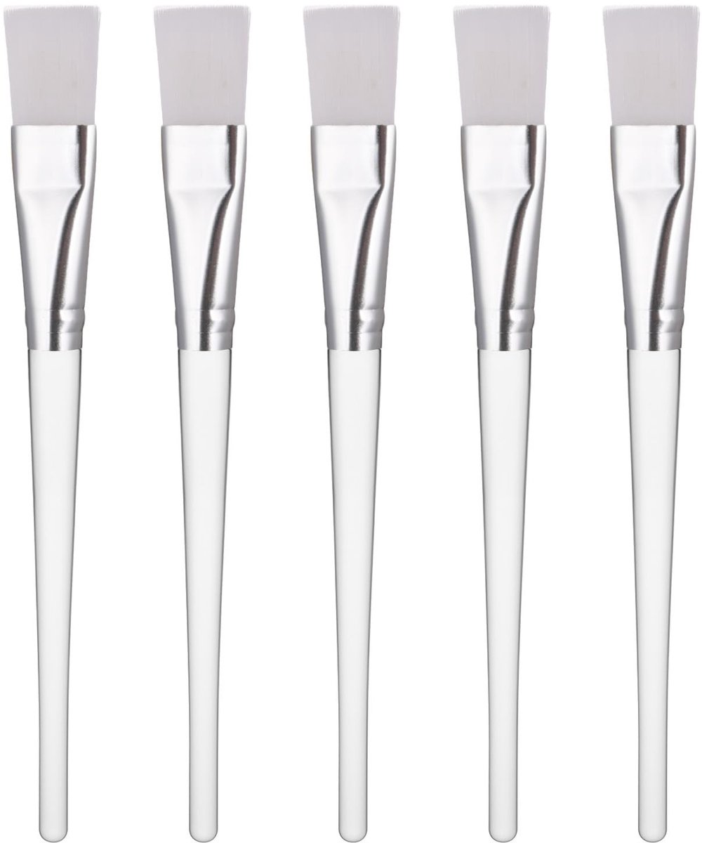 Dailygoods- Gezichtsmaskerkwast Set van 5 - Zachte Applicator - Make-up Borstels - Nylon/Kunststof - Lichtgewicht - 16,8 cm Lengte - Make-upborstel