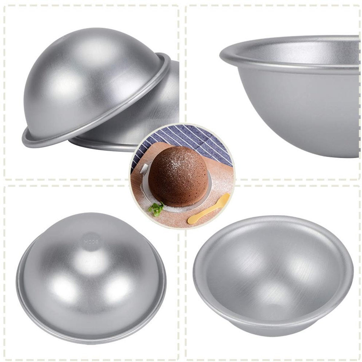 Dailygoods- Cakevorm Halfrond 8 cm - Aluminium Bakvorm - Moussevorm - Taartvorm - Geschikt voor Beginners - Duurzaam en Betrouwbaar