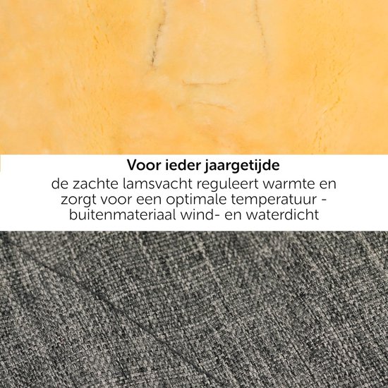 Lamsvel Voetenzak - Baby Quinny - Warmte en Comfort - Natuurlijk Lamsvel - 100 x 50 cm - Grijs — afbeelding 3