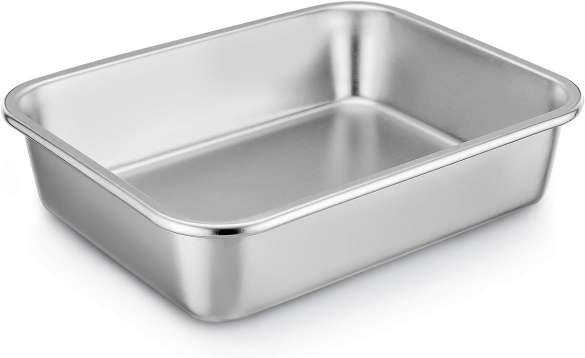 Ovenschaal Rechthoekig - Bakvorm Groot - Maaltijden Bereiden - Zwaar Belastbaar - 325 cm - Zilver