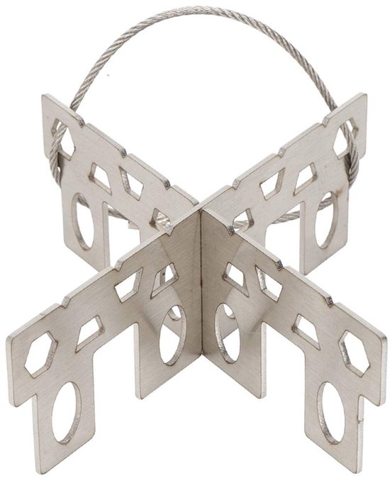 Dailygoods- Picknickfornuis Draagbaar - Roestvrij Stalen Beugel - Multi-brandstofcompatibiliteit - Stabiele Constructie - Lichtgewicht - Afmetingen 9,6 x 2,9 cm - Kampeerfornuis — afbeelding 5
