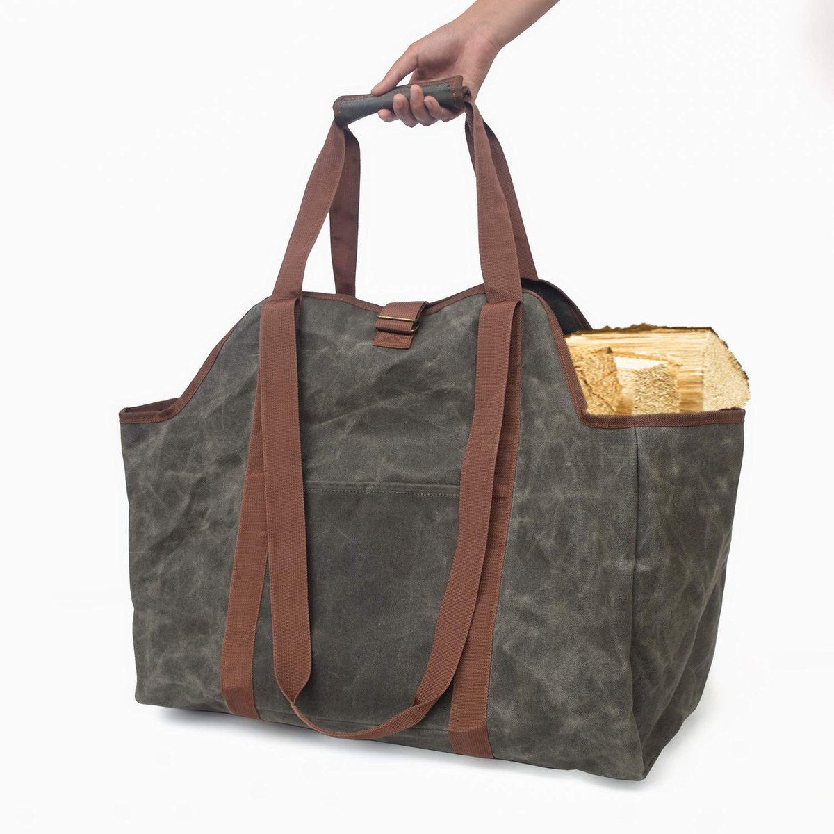Dailygoods- Haardhout Tas Waterdicht - Houtdrager - Opbergzak - Schoudertas - Handvat - Verstelbare Draagriem - Haardhoutdrager