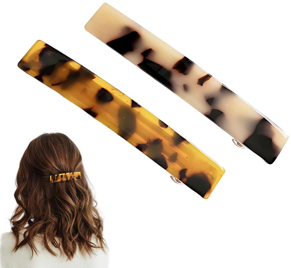 Dailygoods- Haarspelden Frans Design - Ovale Haarspelden - Schildpadschaal - Grote Haarspelden - Haarspelden voor Dames - Perfect voor Dun Haar - Haarklem