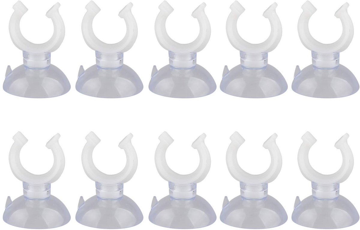 Dailygoods- Zuignappen 15mm - 10 Stuks - Zuignappen voor Aquarium - Zuignappen voor Glas - Luchtvaartmaatschappij Slang Houder - Schokbestendig en Eenvoudig te Installeren - Aquarium Accessoires