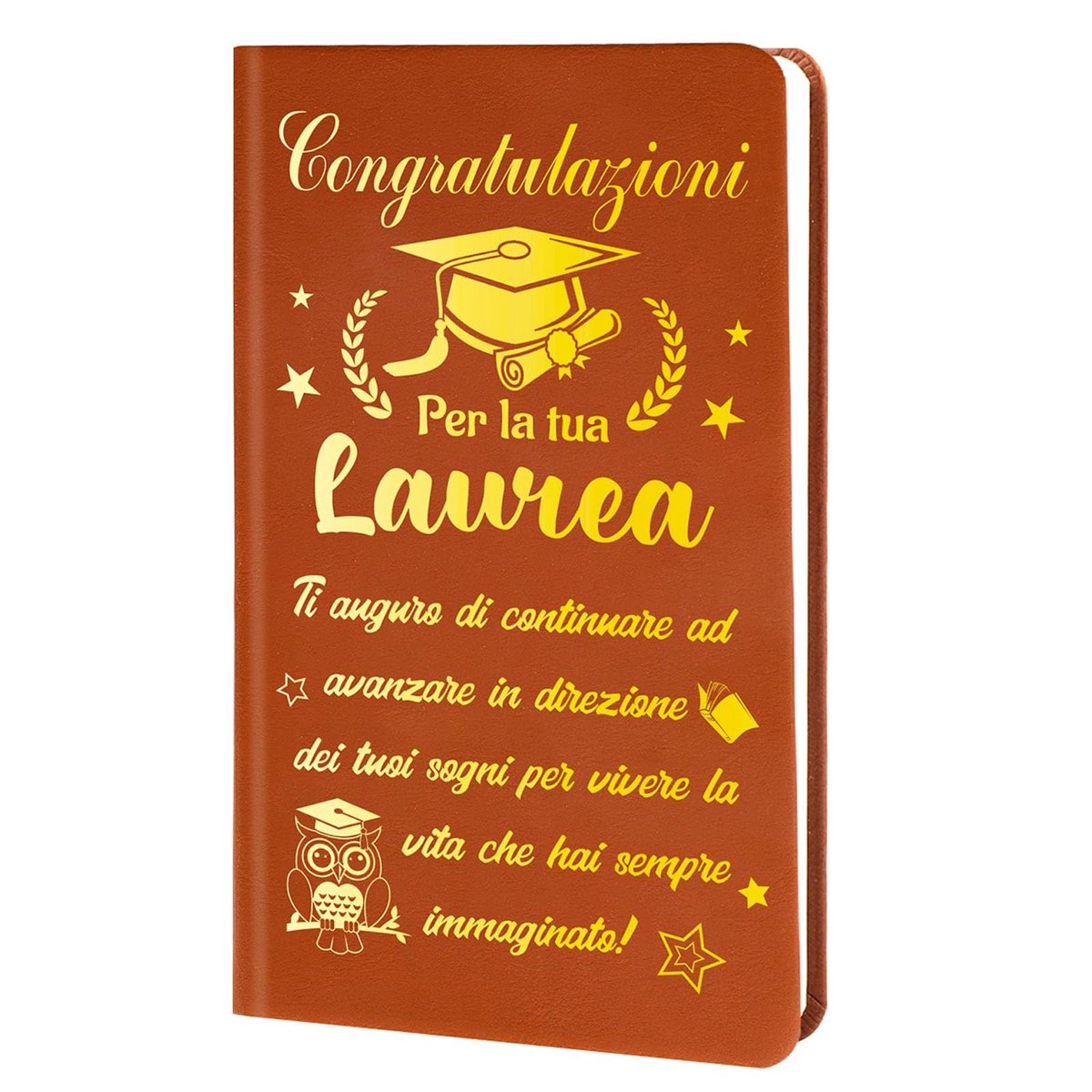 Dailygoods- Notitieboek Afstuderen - Notitieboek - Journal - Cadeau voor Dames/Heren - Duurzaam - Leren Omslag