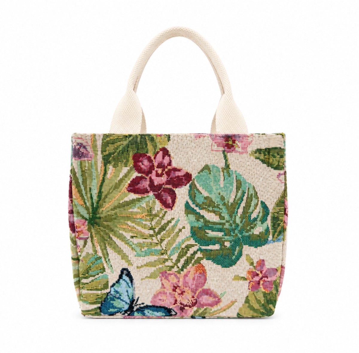 Solier LBS06 - Lunchbox - Thermisch - Beige met bloemen - Jacquard - Waterafstotend