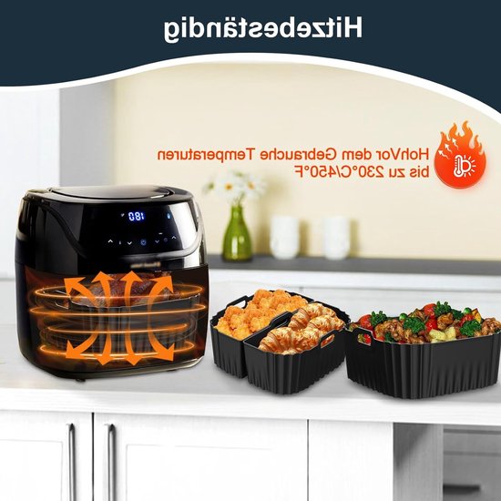 Herbruikbare silicone inserts voor Airfryer XXL 8.3L en 8L, vaatwasmachinebestendig, ideaal voor bakken en koken — afbeelding 4