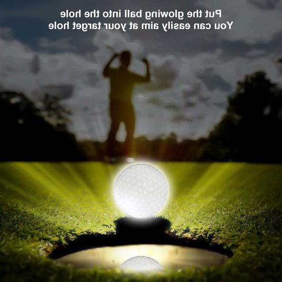 Kleurrijke lichtgevende golfballen - 6 stuks oplichtende LED-golfballen voor nachttraining en plezier op de golfbaan — afbeelding 4
