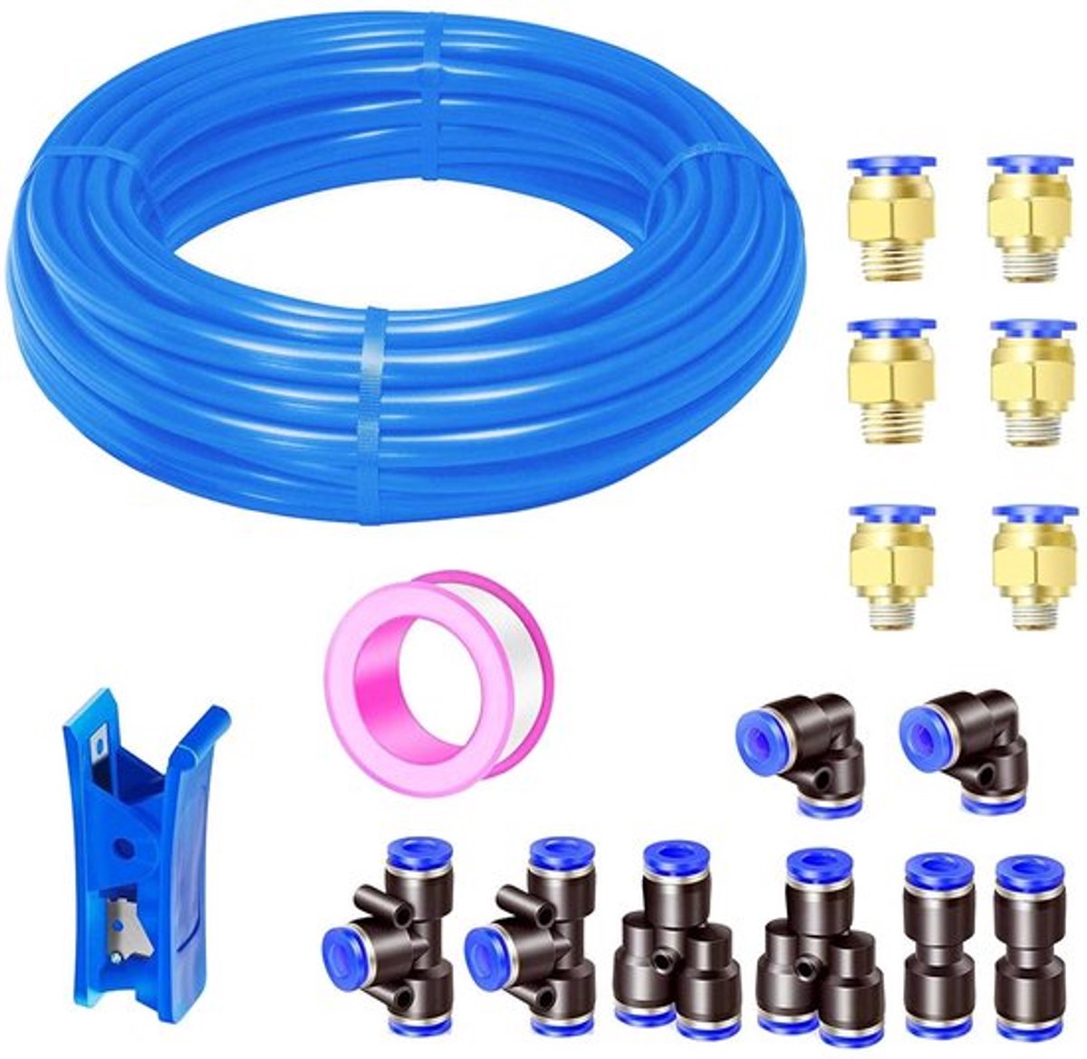 Allecto - Pneumatische slang - Luchtslang - 10 meter - Blauw