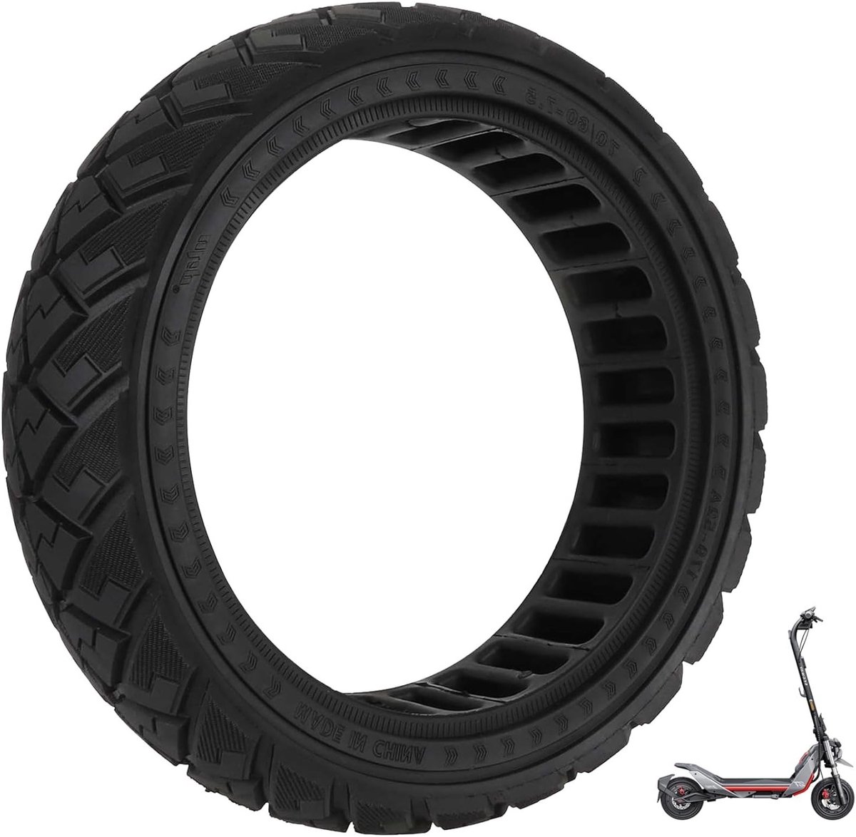 Full Rubber Offroad Banden 70/60-7.5 voor Ninebot ZT3 en G3 - Antislip, Duurzaam en Geschikt voor Elektrische Voertuigen (1 Pack)