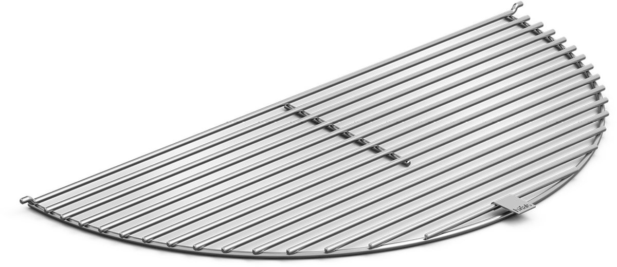 höfats BOWL Grillrooster 57 gepolijst roestvrij staal, verandert de BOWL-vuurschaal in een barbecue - grillroosters met een diameter van 6 mm - uit één stuk, halve cirkel