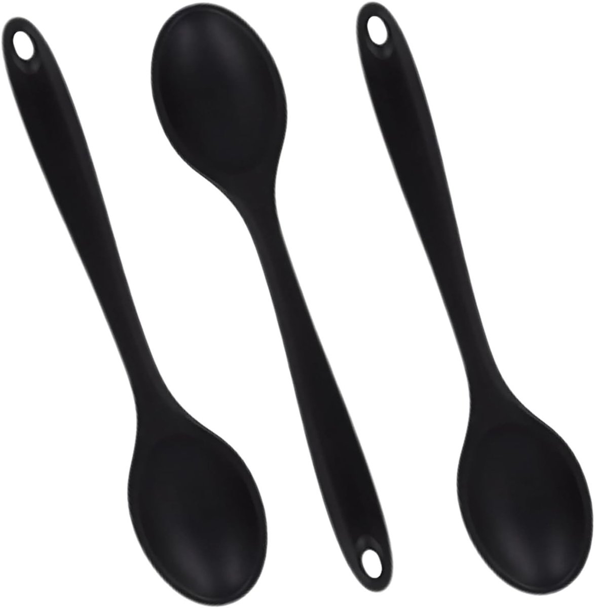 Dailygoods- Kooklepelset 3-delig - Hittebestendig tot 210 °C - Siliconen Keukengerei - Ergonomisch Ontwerp - Duurzaam en Flexibel - 27 cm