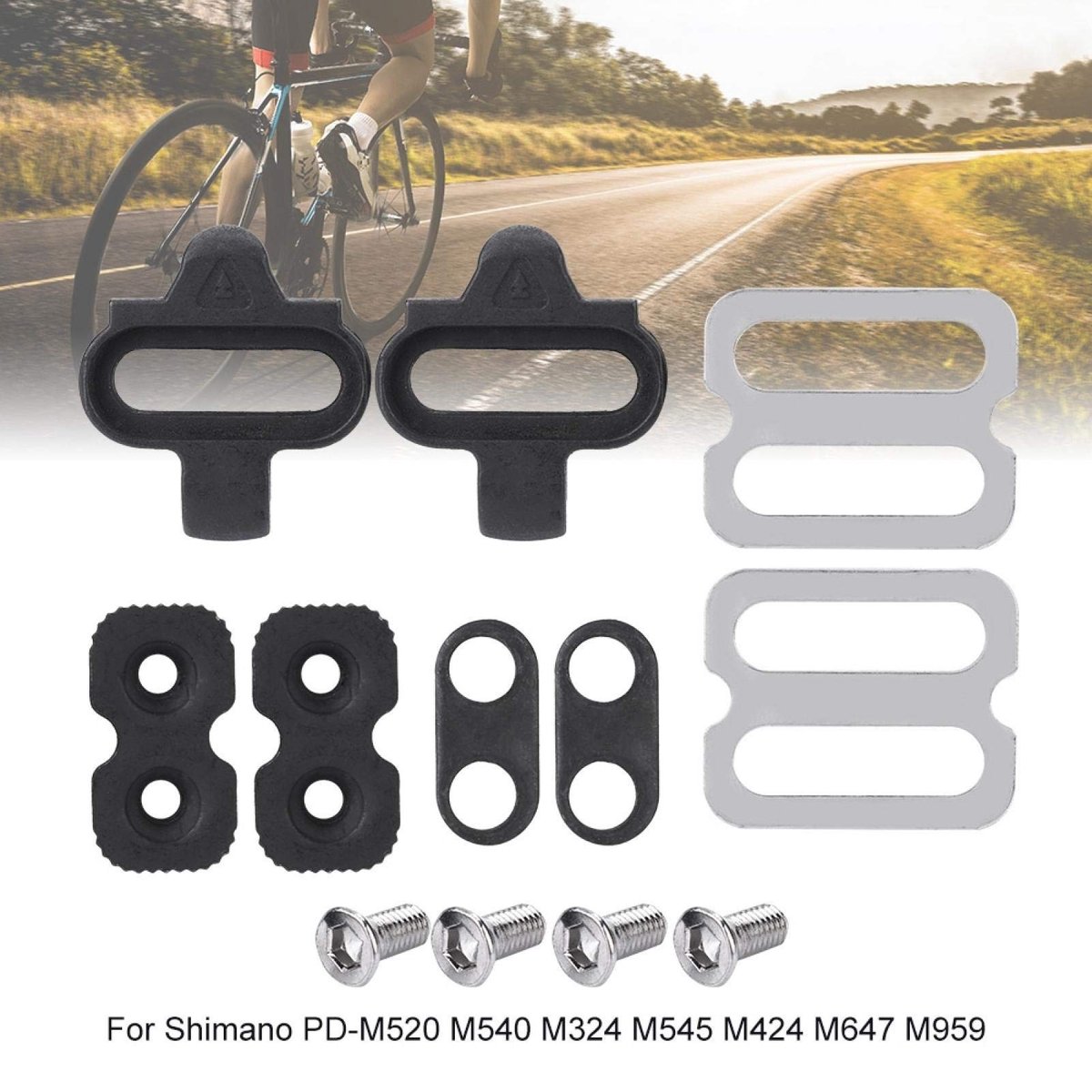 Dailygoods- Schoenplaatjes Duurzaam - Compatibel met Shimano PD-M520/M540/M324/M545/M424/M647/M959 - SPD/Schoenplaatjes - Chroom-molybdeenstaal - Roestvrij staal - Stevig en duurzaam - Fietsklemmen