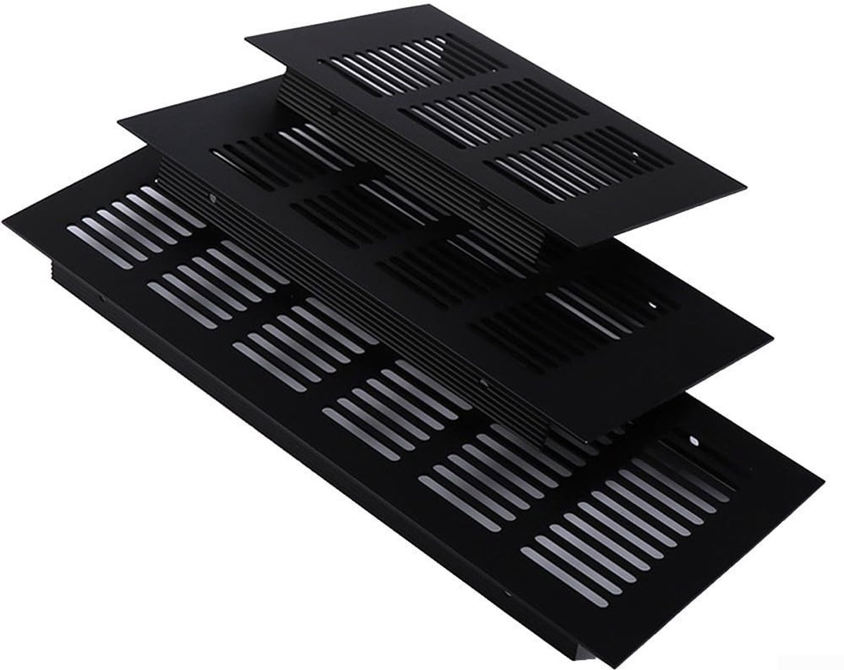 Ventilatierooster - Luchtafdekking - Ventilatie Kast - Aluminium Legering - Breedte 150mm - Zwart