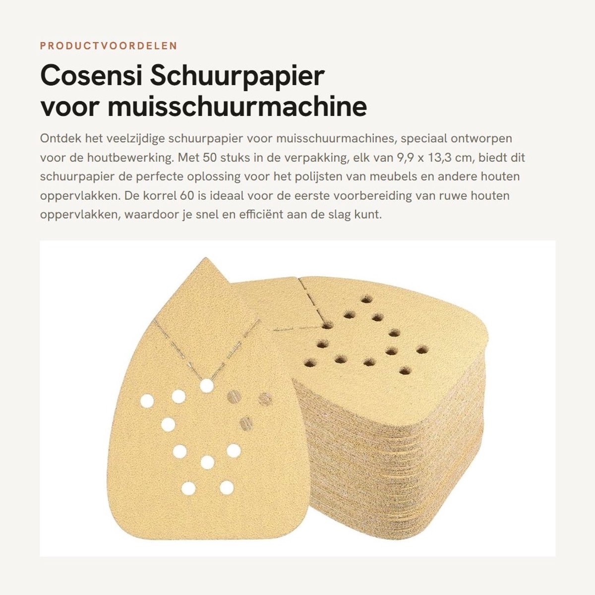 Dailygoods- Schuurpapier Set 50 Stuks - Schuurpapier Driehoek 9,9 x 13,3 cm