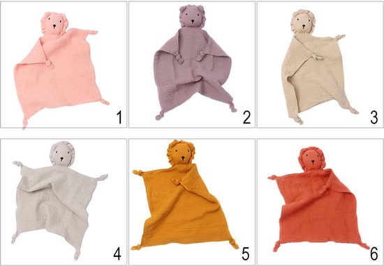 Knuffeldoek met Panda - Baby Knuffel - Baby Comfort - Dubbele Laag Mousseline - 30 x 30 cm - Lila — afbeelding 3