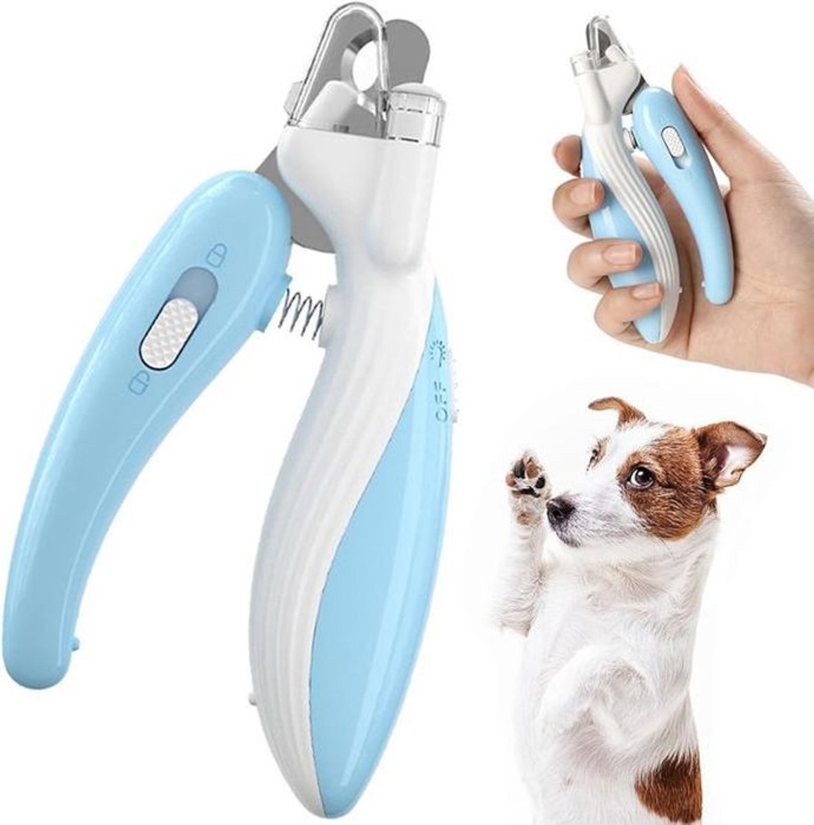 Nagelknippers voor honden en katten met ledverlichting verlichten de nagels of de kniplijnen voor gemakkelijk en veilig knippen.