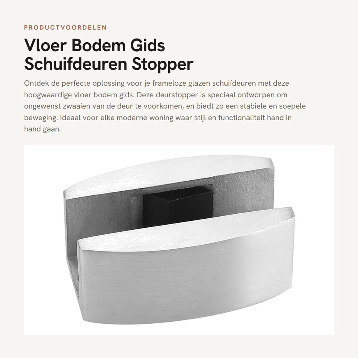 Dailygoods- Deurstopper Hoogwaardig RVS - Deurbuffer - Deurstoppers voor binnen - Deurvastzetter - Deurstopper muur - Instelbaar voor glasdikte 8-14 mm - Deurgids