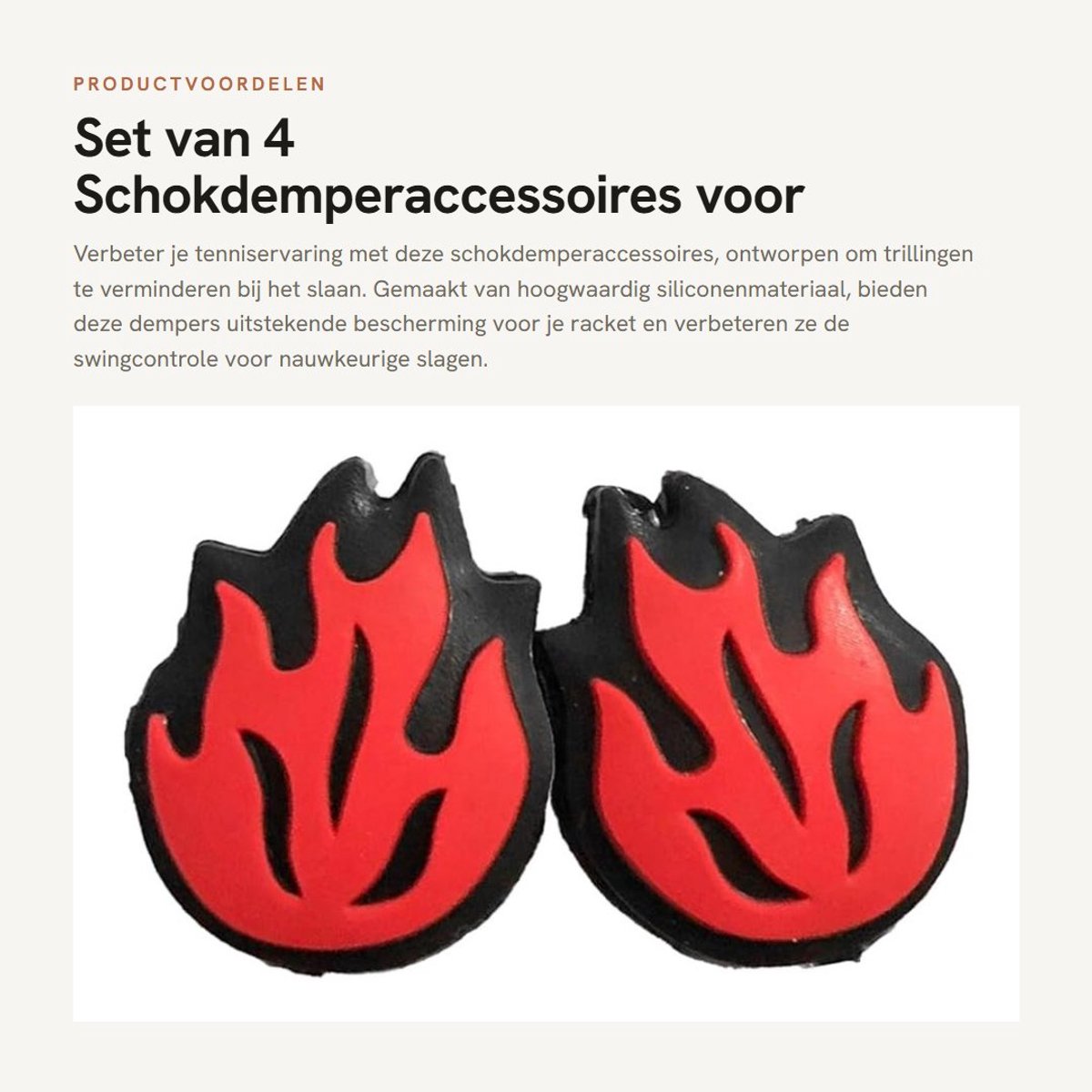 Dailygoods - Set van 4 Schokdemperaccessoires voor Tennisrackets