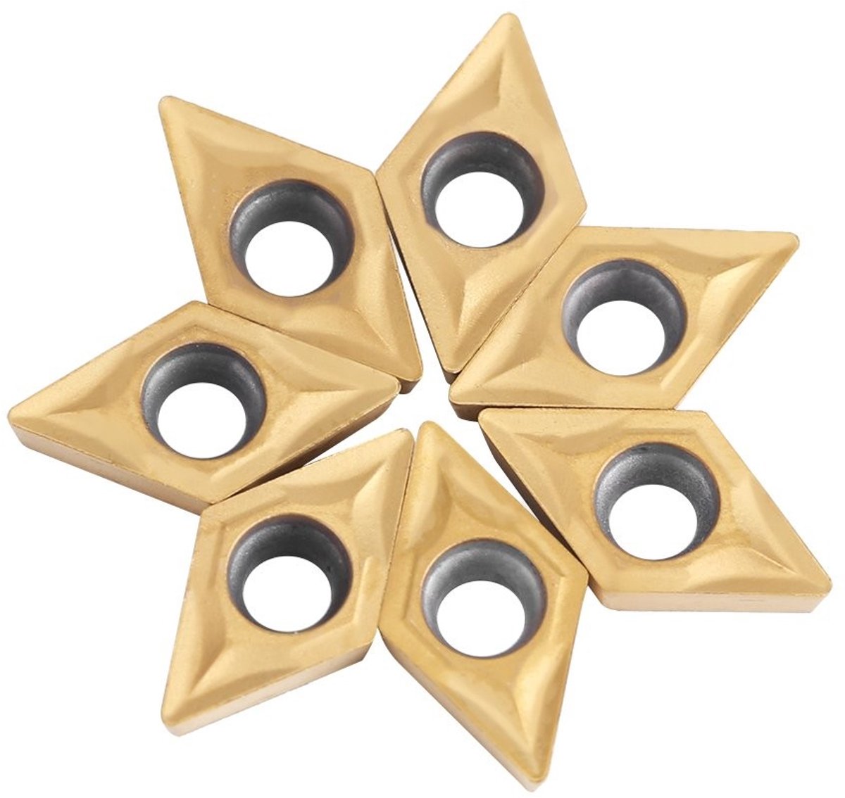 Dailygoods- Snij-inserts 10 Stuks - Hardmetaal - DCMT070204 US735 - Draaigereedschap - Hoge sterkte - Duurzaam in gebruik - Snijbladen