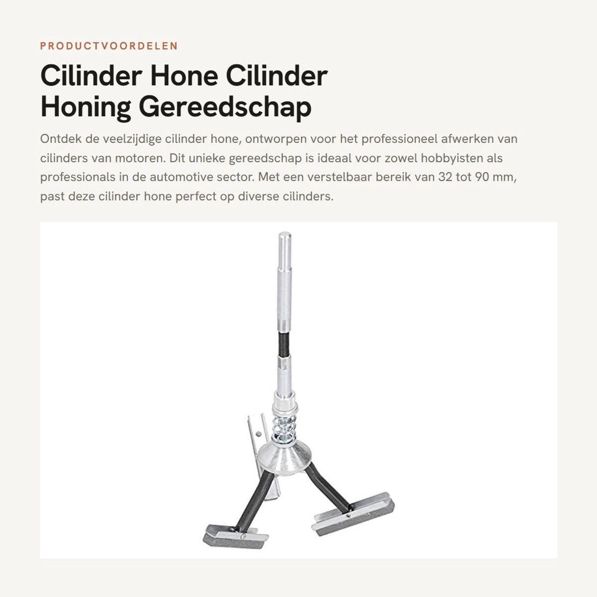 Dailygoods- Cilinder Hone 32-90 Mm - Verstelbare 3 Kaken - Automatische Motor - Flexibele As - Professioneel Gereedschap - Metaal - Motor Honing