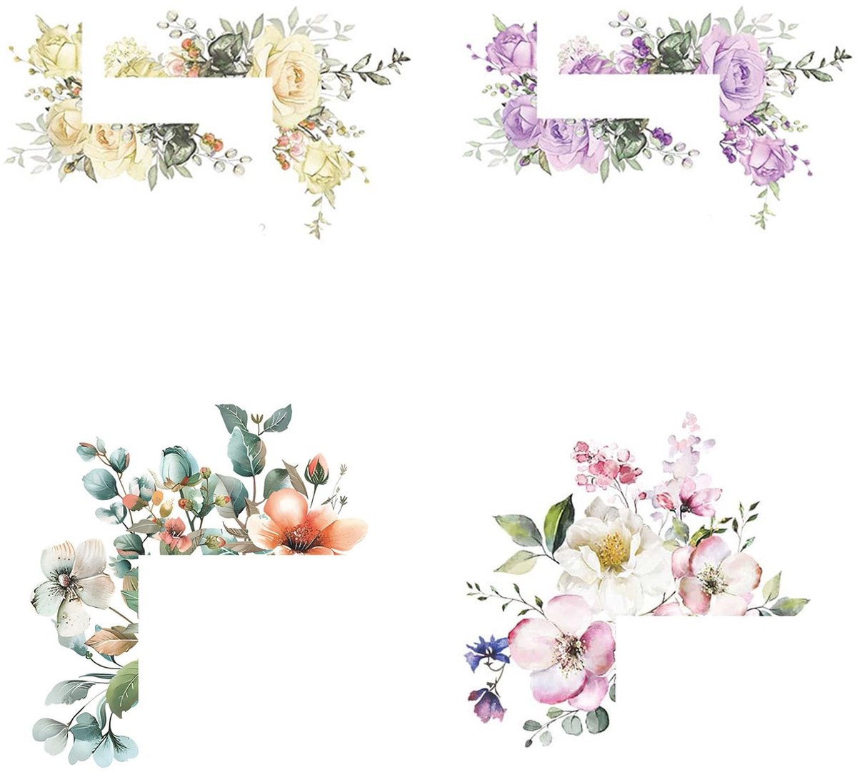 Dailygoods- Plantenschakelaar 4 Stuks - Zelfklevende Muurstickers - Waterdicht - Lichtschakelaar - Voor Woonkamer/Slaapkamer - PVC Materiaal - Muursticker
