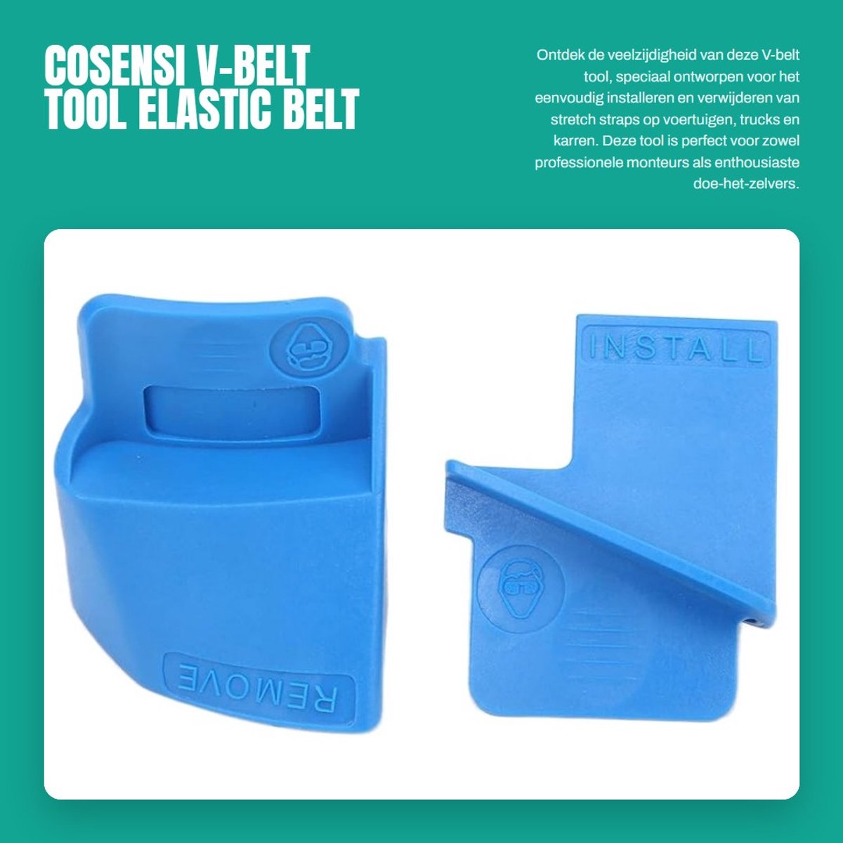 Dailygoods- Riemtool voor het installeren en verwijderen van elastische riemen - Universele toepassing - Schokbestendig - Compact ontwerp - Bescherming tegen schade - Inclusief riemverwijderaar en rieminstallateur