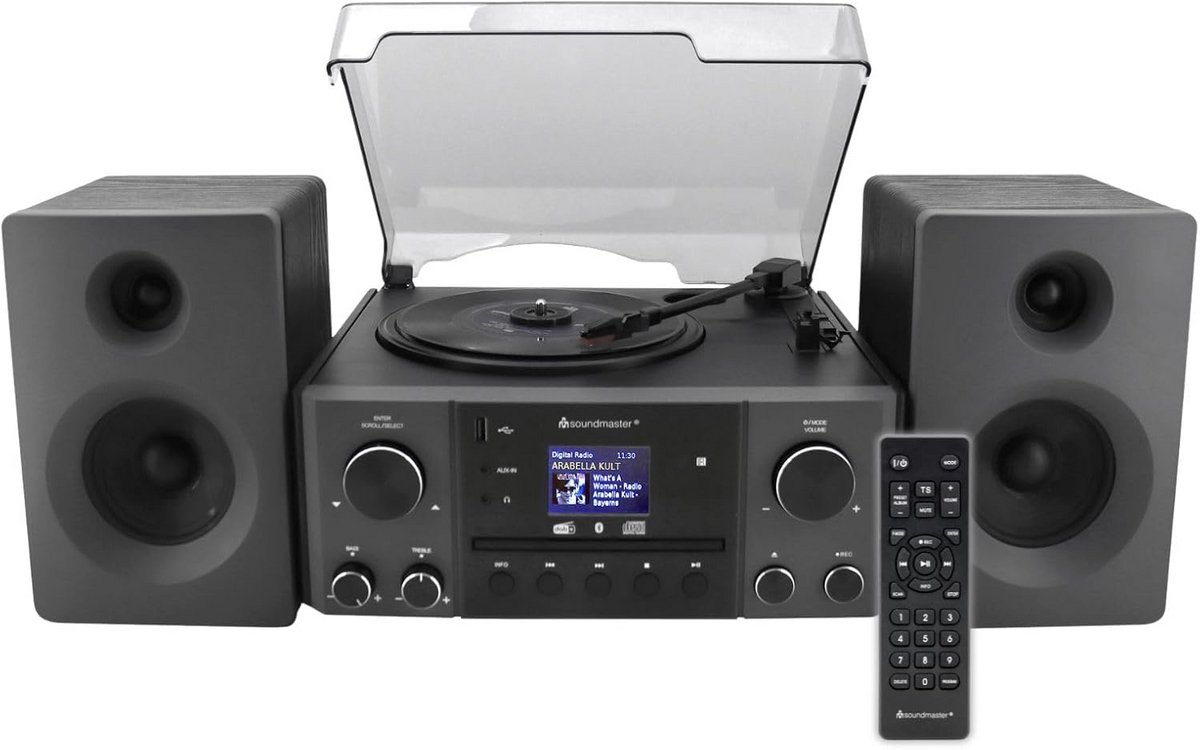 Stereo Installatie - Muziekcentrum Draaitafel - Muziek Luisteren - Opnemen naar USB - 2x10W RMS - Wit