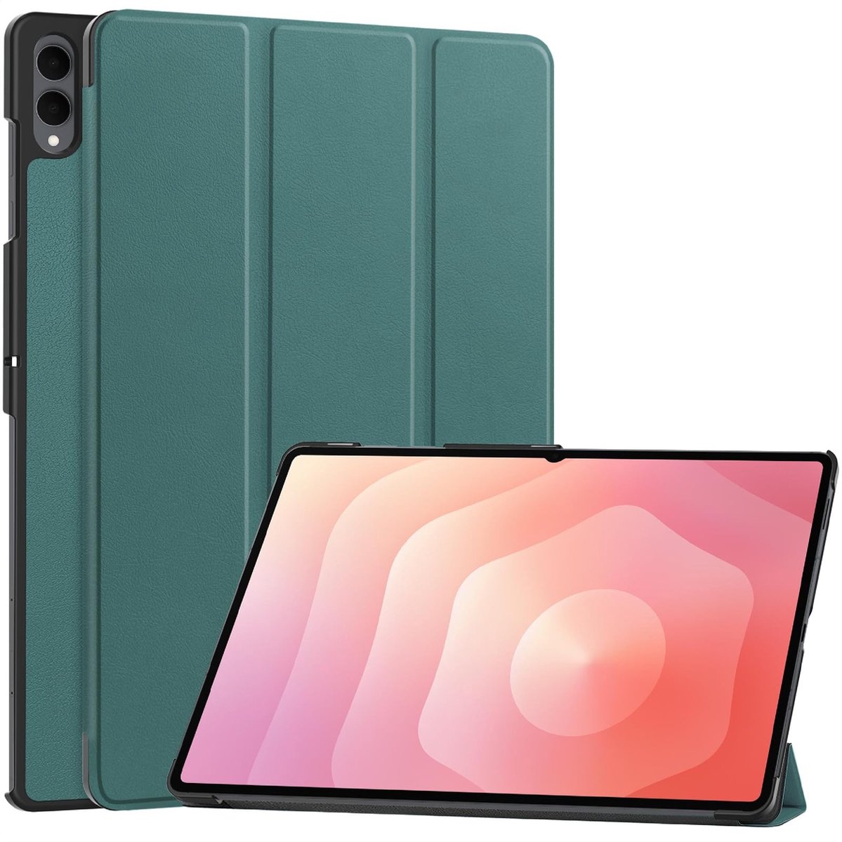 Dailygoods - Leren Flip Beschermhoes voor Samsung Galaxy Tab S11 Ultra 14.6 - 360° Bescherming, Groen