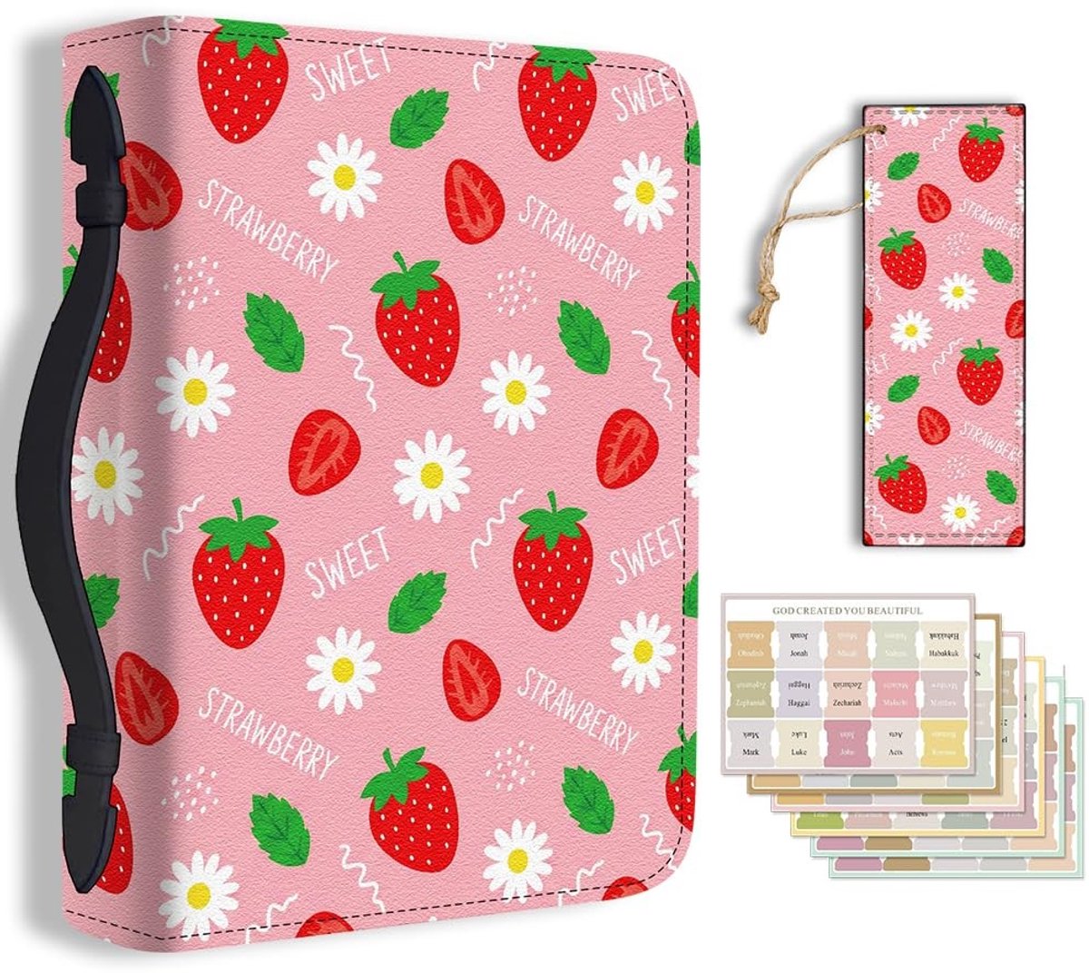 Dailygoods- Bijbelcover Zacht Imitatieleer - Boek Hoes - Bijbel Houder - Opbergtas - Handvat - Afmetingen 28,5 x 20,3 x 5,9 cm - Boekhoes