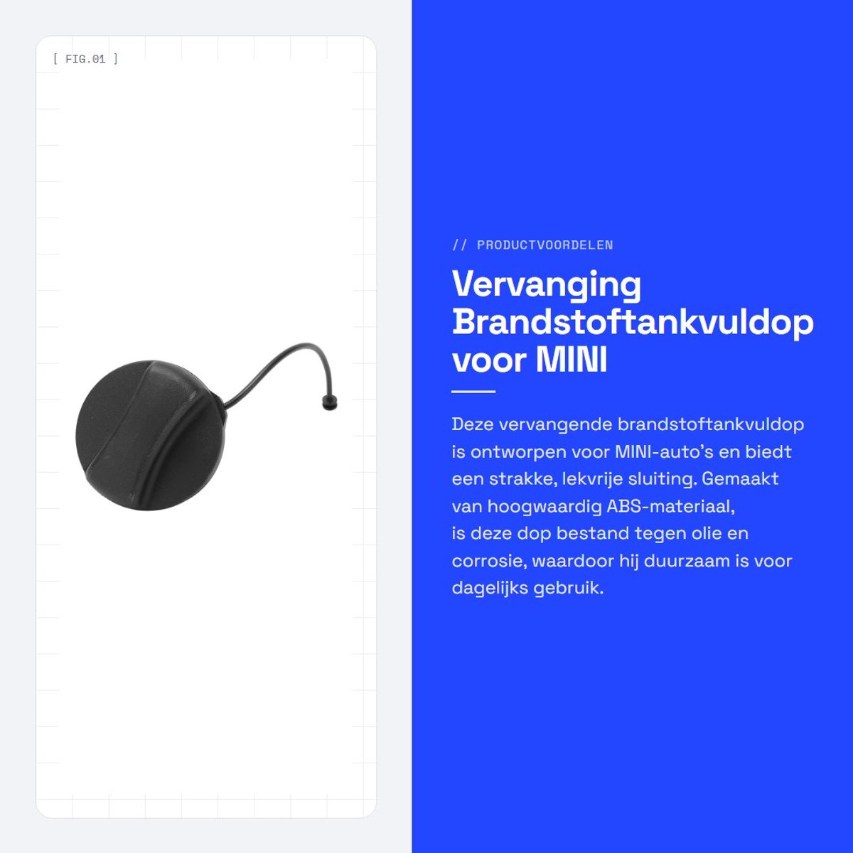 Dailygoods- Brandstoftankvuldop - Strakke Sluiting - Eenvoudige Installatie - Corrosiebestendig - Hoogwaardig ABS-materiaal - Perfecte Pasvorm - Tankdop