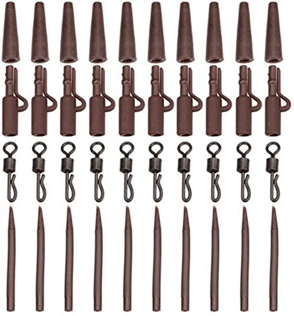 Dailygoods- Loodklemmen 40 Stuks - Karpervissen - Quick Change - Anti Wirwar - Vishaken - Slijtvaste Bescherming - Visaccessoires