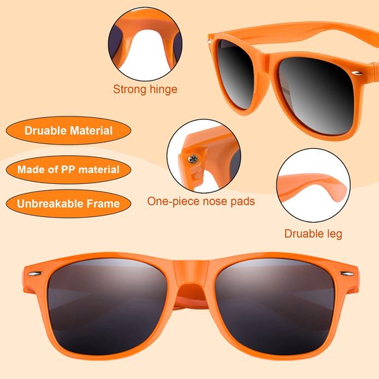 SPHProducts - Zonnebrillen - 24 Pack - UV Bescherming - Oranje - Feestdecoratie - Perfect voor Kinderen en Volwassenen - Verjaardagsfeestjes van Merkloos — afbeelding 4