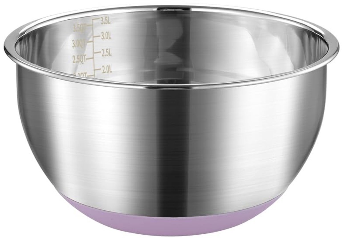 Dailygoods- Mengkom 24 cm - Roestvrij Staal - Antislip Bodem - Vaatwasmachinebestendig - Lichtgewicht - Perfect voor Koken/Serveren - Keukenkom