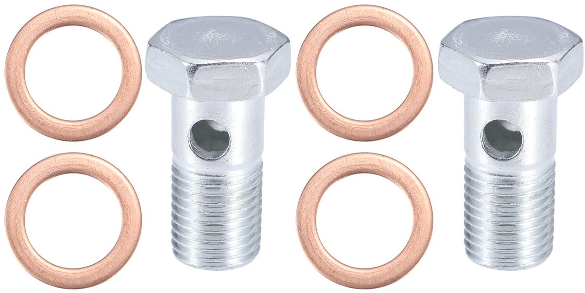 Dailygoods- Schroeven Set - M14x1.5 35mm - 6 Stuks - Zilvertint/Paarse Kopertint - Metaal - Holle Schroeven - Lange Levensduur - Motorfiets Bouten