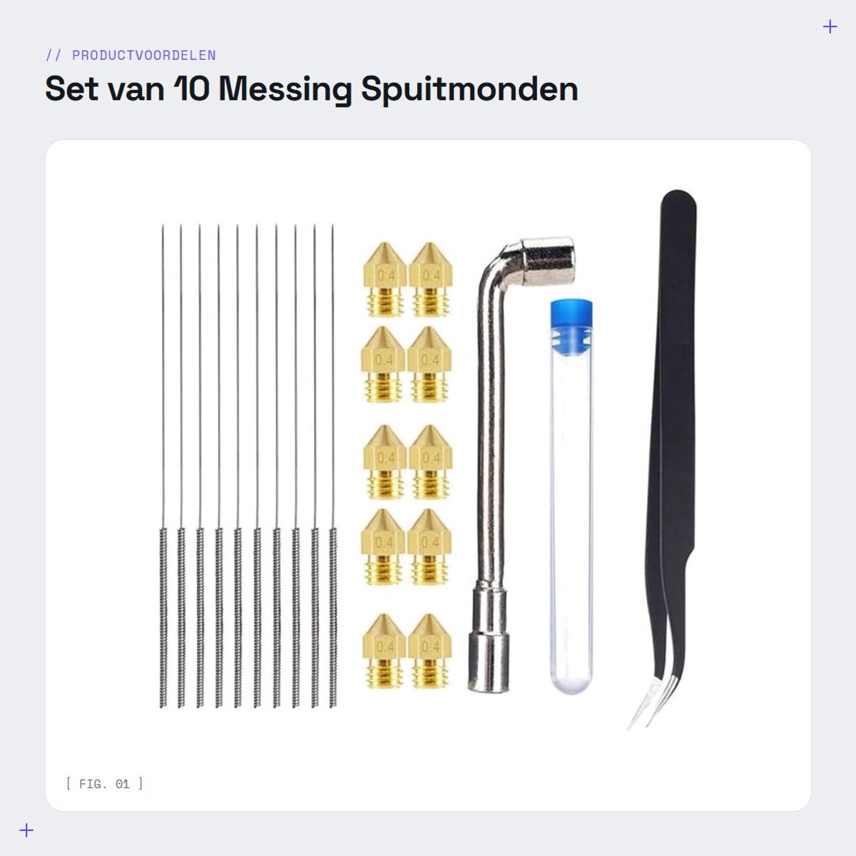 Dailygoods- Spuitmonden Set van 10 - 0,4 mm Messing - Hoge Temperatuur - Slijtvast - Hoogwaardige Thermische Geleidbaarheid - Geschikt voor Ender 5 S1 3D-printer - 3D-printer Nozzles