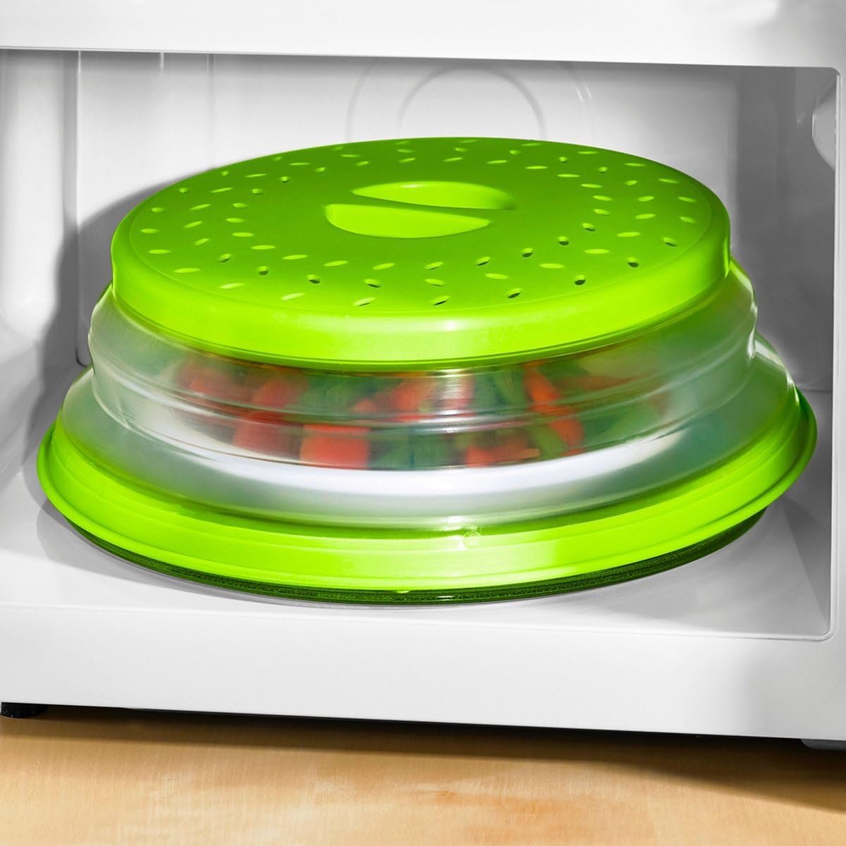 Magnetron Afdekhoes - Opvouwbare Deksel - Magnetron Schoon Houden - Ruimtebesparend Ontwerp - 27 cm Diameter - Groen