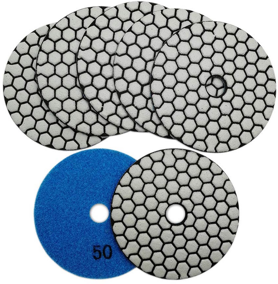 Diamant Polijstschijf - Schuurschijven Set - Steen Bewerken - Droog Polijsten - 7 Stuks 100MM - Niet Gespecificeerd