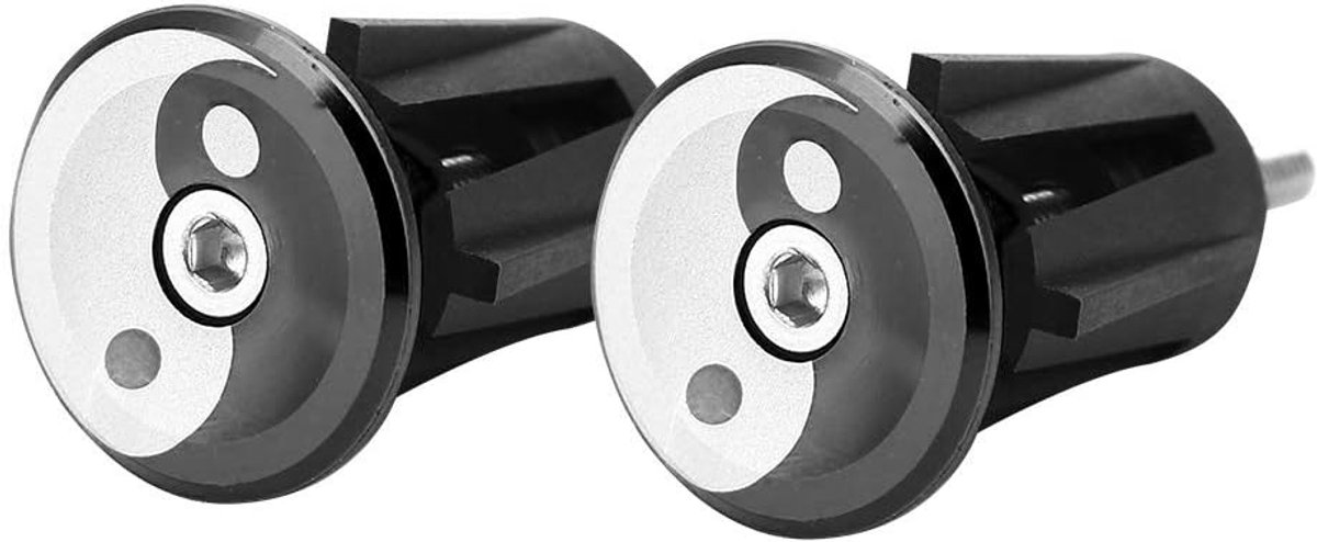 Fietsstuurdoppen - Stuurpluggen - Fietsen - Aluminium legering - 2.3 cm diameter - Zwart