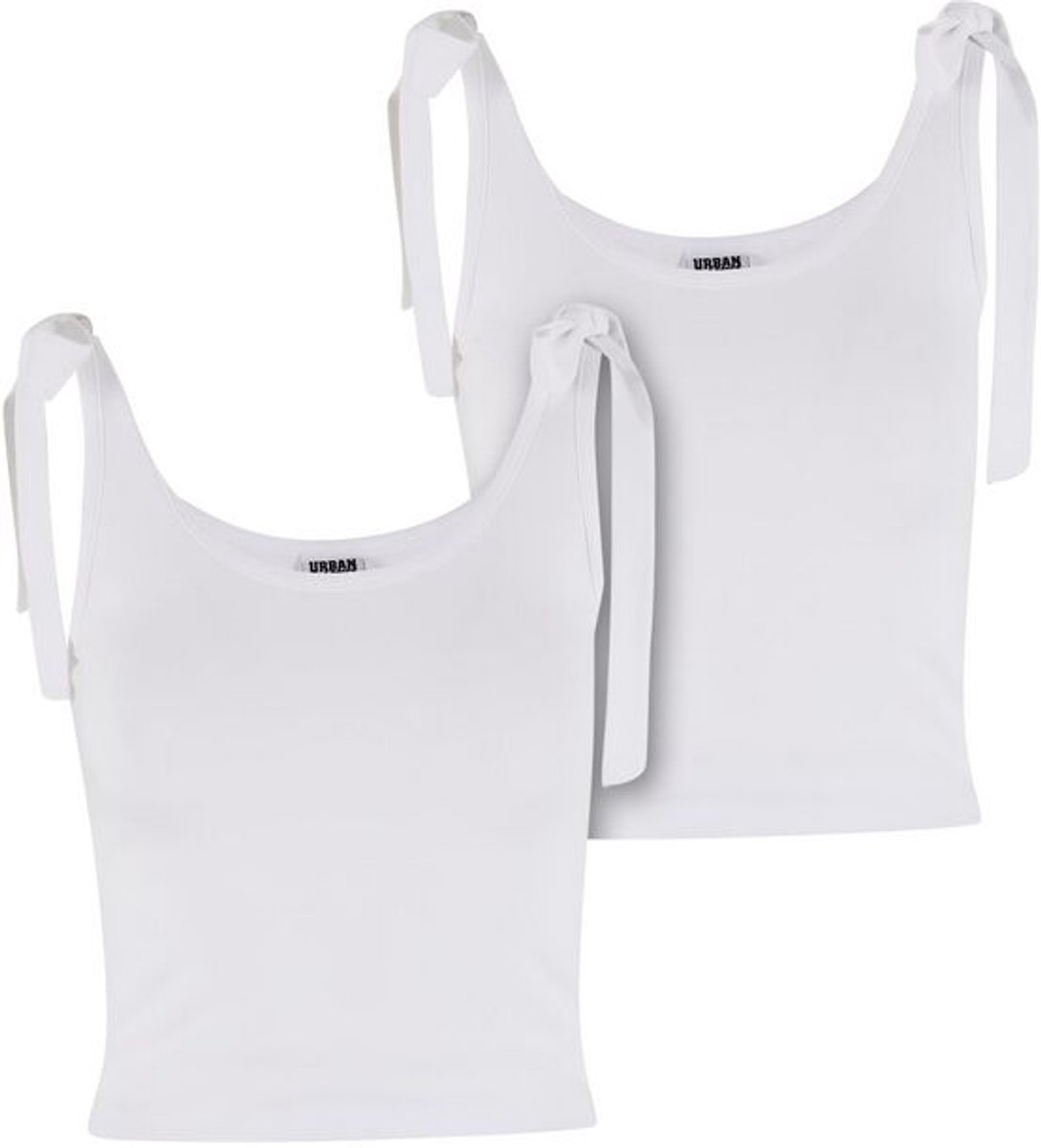 Urban Classics Tied Basic Jersey Top Set van 2 Vrouwen Dames Top – L Wit
