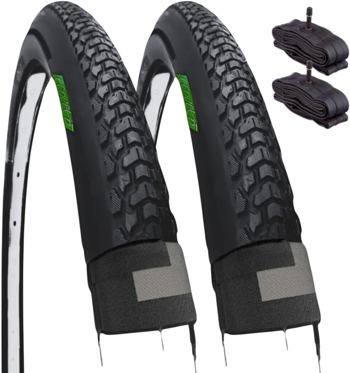 Fietsbanden Set - Binnenbanden - Allround Fietsen - Demi Slick Profiel - 700 x 40C - Zwart