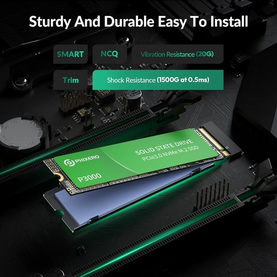 Interne SSD - Opslag M.2 - Sneller opstarten - NVMe PCIe 3.0 - 512 GB - Zwart — afbeelding 2