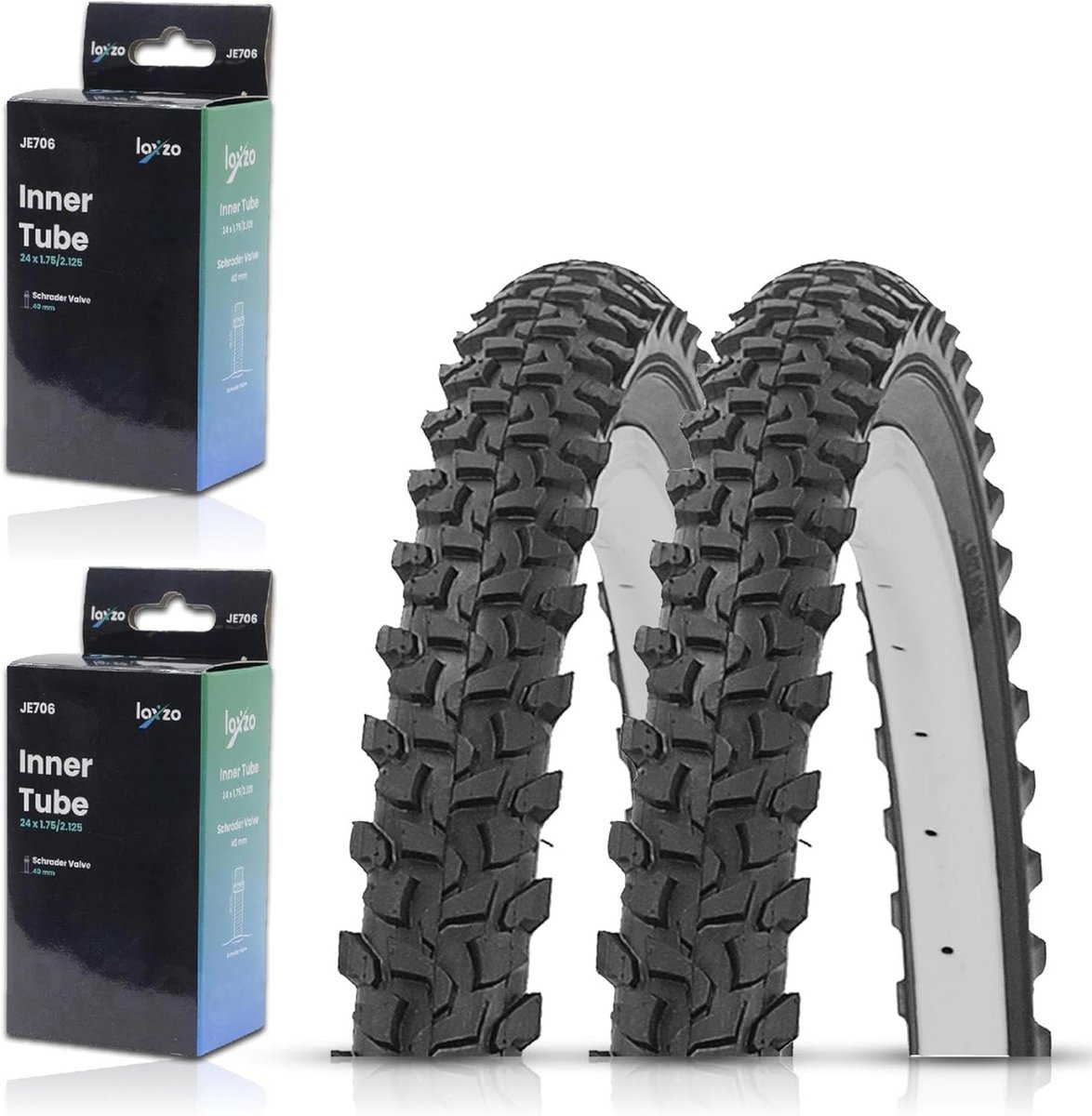 Fietsbanden en Binnenbanden - MTB Banden - Fietsen Onderhoud - Duurzaam en Lekbestendig - 24 x 1.75 inch - Zwart