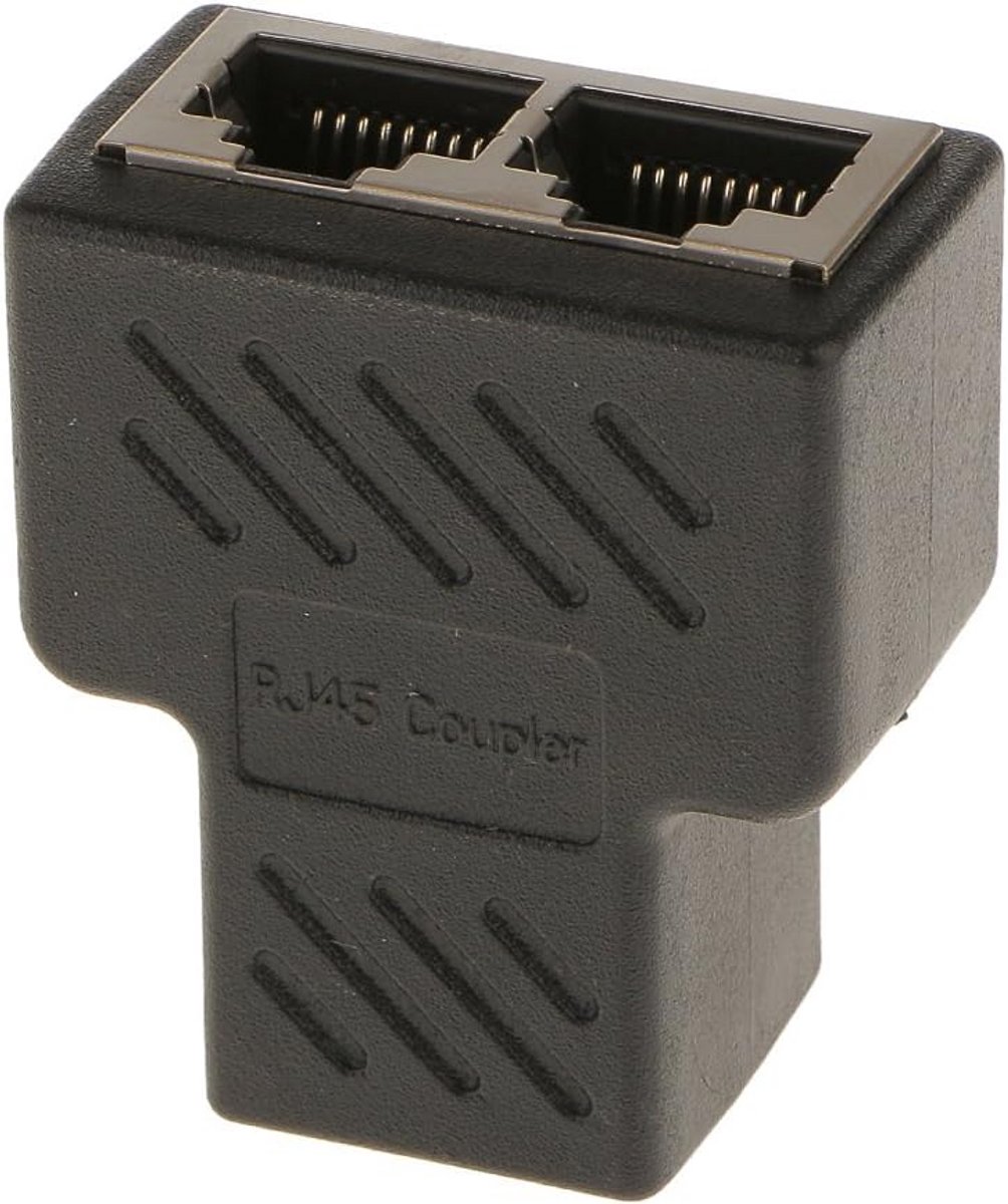 Netwerk Splitter - Ethernet Adapter - Meerdere Apparaten - Plug en Play - Compact Formaat - Zwart