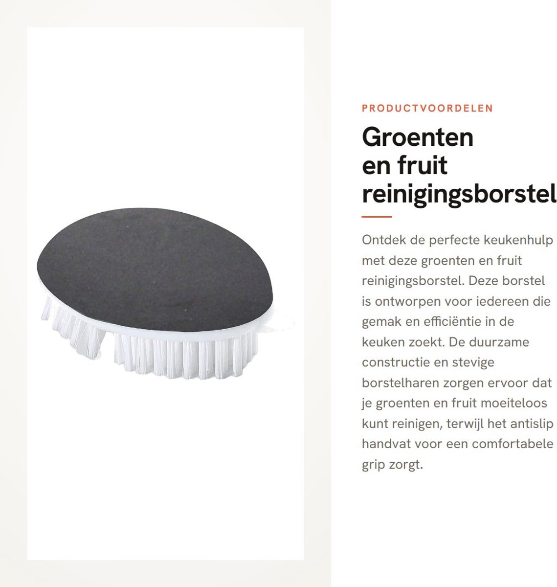 Dailygoods- Groenteborstel Duurzaam - Afwasborstel - Antislip Grip - Keuken Gadget - Vaatwasmachinebestendig - Effectieve Reiniging - Keukenborstel