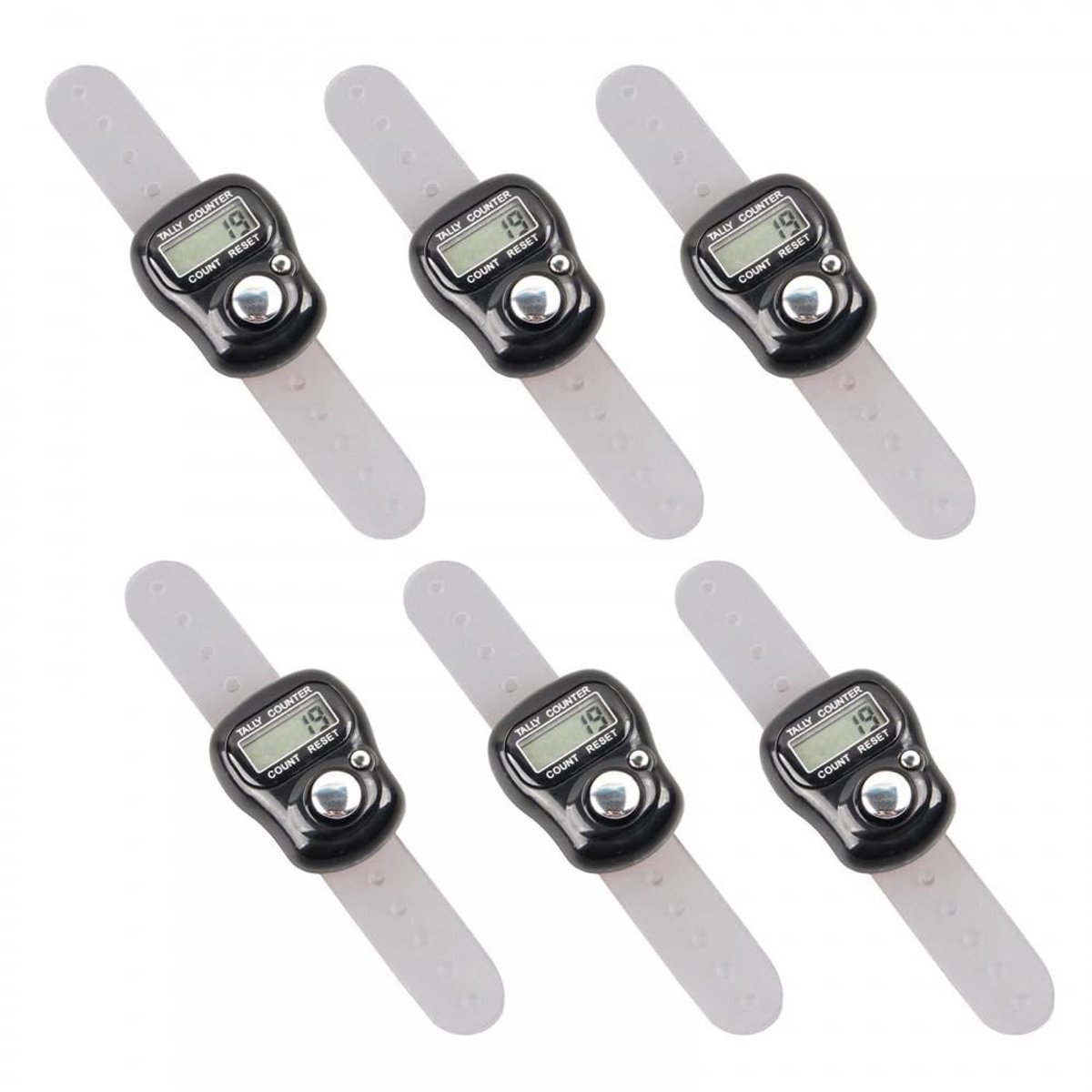 Dailygoods - 6 Stuks Digitale Vingerteller voor Diverse Statistieken