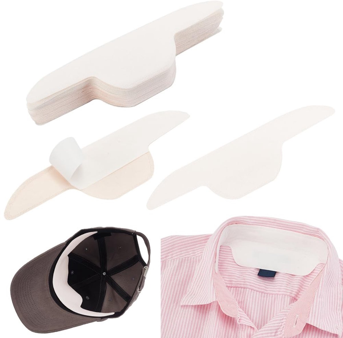 Dailygoods- Kraagbeschermers 30 Stuks - Absorberende Zweetpads - Zelfklevende Voeringen - Onzichtbare Nekvoering - Tegen Zweet/Vlekken - Geschikt voor Mannen/Vrouwen