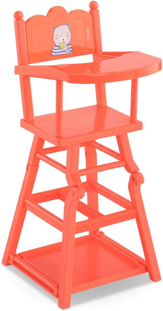 Poppenstoel Speeltafel - Poppenmeubel - Poppen verzorgen - 2-in-1 functie - 36-42 cm - Oranje