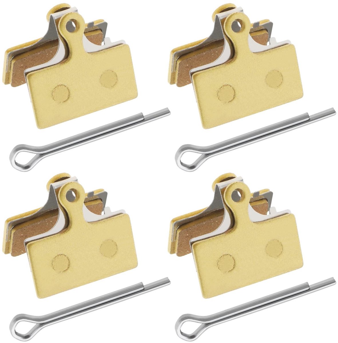 Dailygoods- Schijfremblokken 4 Paar - Compatibel met Shimano Deore/SLX/XT/Saint - Gesinterd Metaal - Hittebestendig - Afmetingen 32x30mm - Dikte 4mm - Remblokken