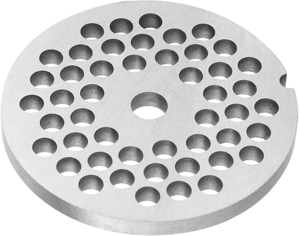 Dailygoods- Vleesmolenplaat Professioneel - Vleesmolen Accessoire - Koolstofstaal - Vaatwasmachinebestendig - Sterk en Scherp - Eenvoudig te Reinigen